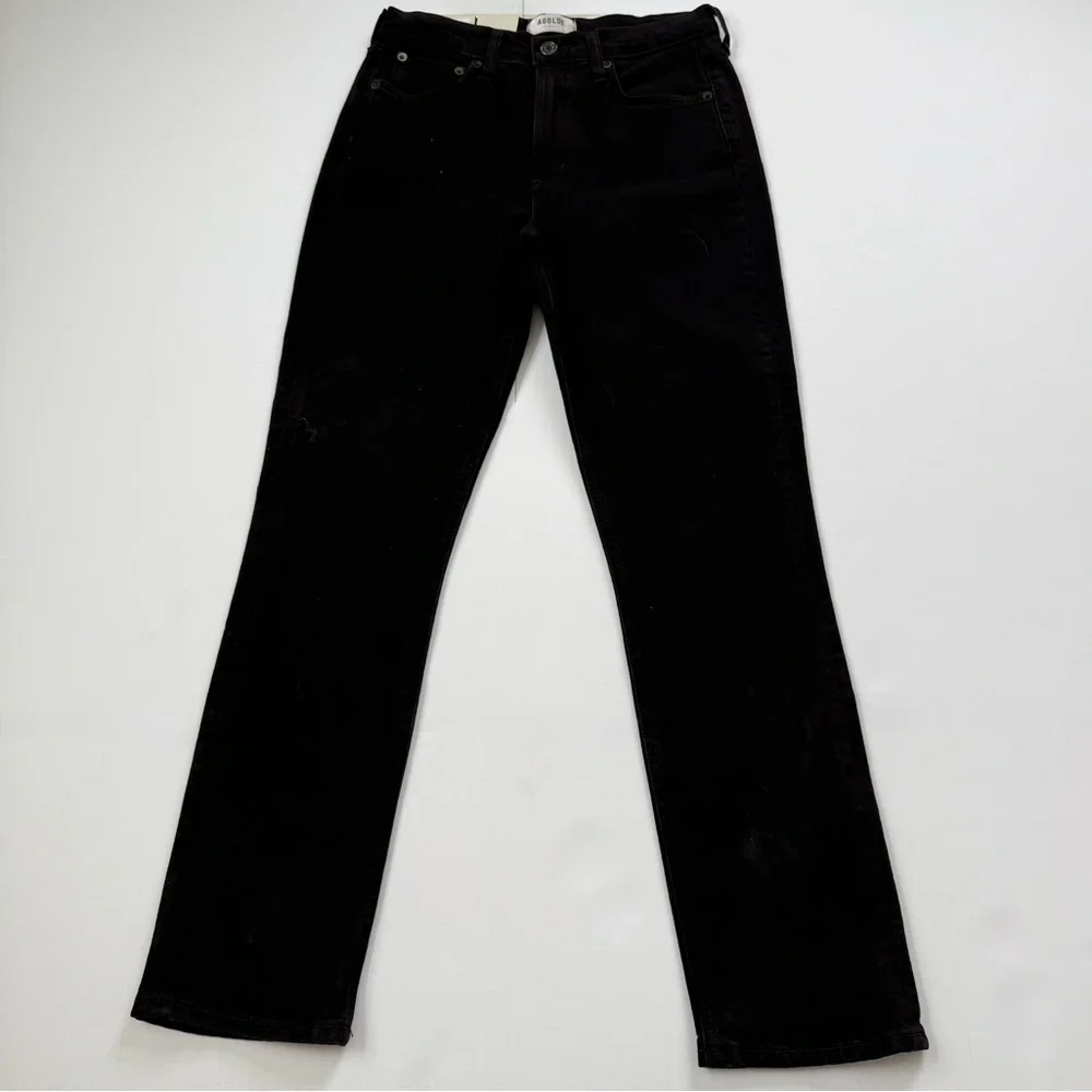 AGOLDE Merrel Mid Rise Straight Jeans Black Axis Wash Size 25 NWT - Picture 1 of 5